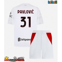 Camisa de Futebol AC Milan Strahinja Pavlovic #31 Equipamento Secundário Infantil 2026-27 Manga Curta (+ Calças curtas)